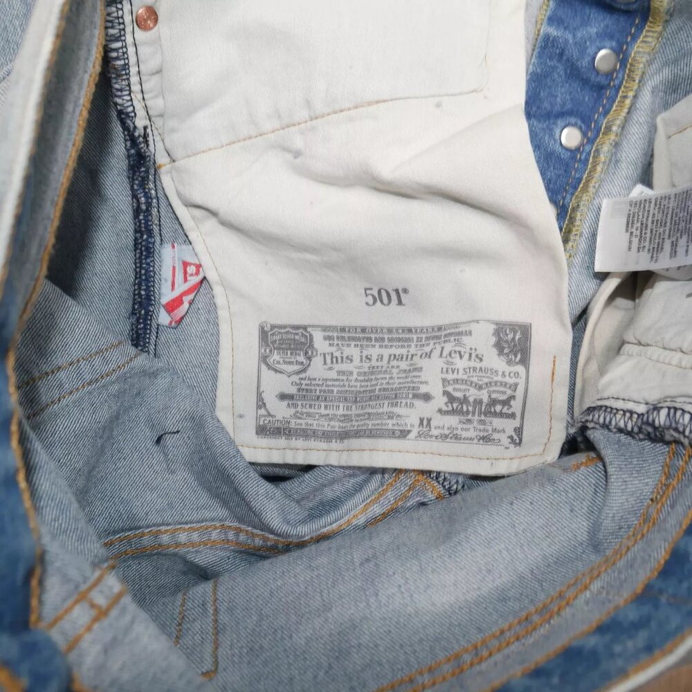 Levi's 501 Original Fit Straight Leg Button Fly Denim Jeans Men's Size 32X29 NEW - Picture 7 of 9